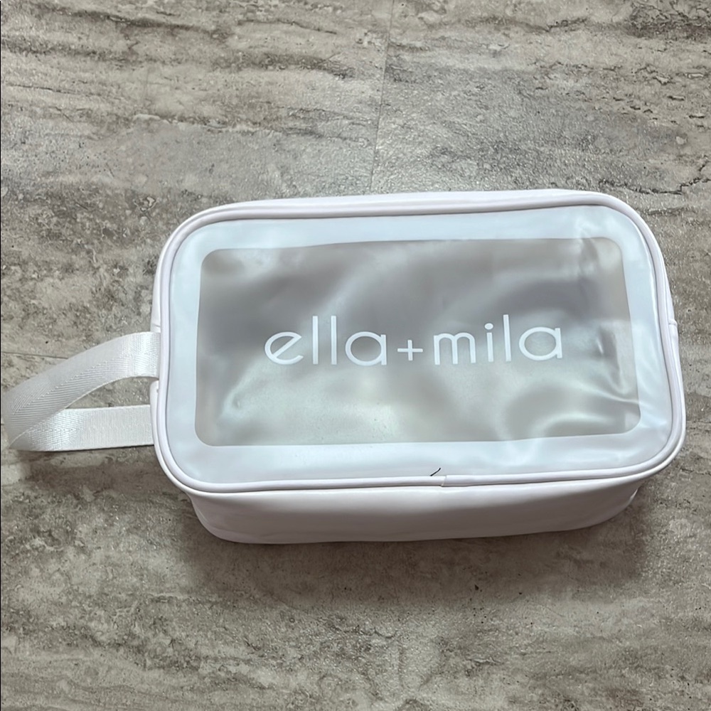 Ella + Mila White Cosmetic Bag
